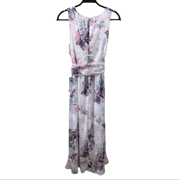 Women’s SLNY Floral Sleeveless V-Neck Maxi Dress Tie Wrap - Size 12 - NWOT - Picture 5 of 6